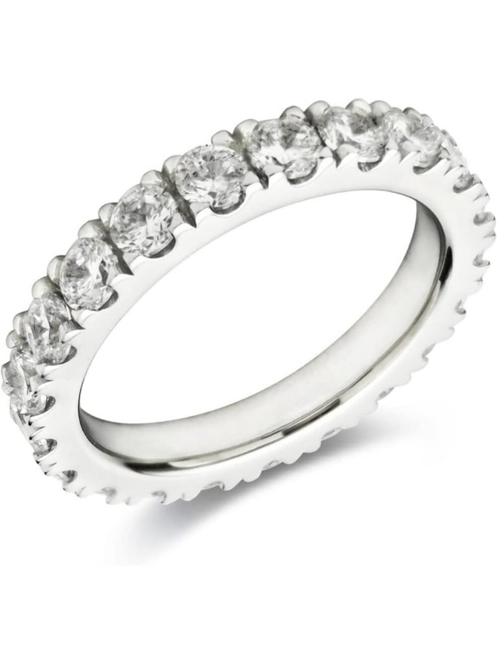 Cubic Zirconia Eternity Ring Wedding Band in 925 Sterling Silver - Elegant